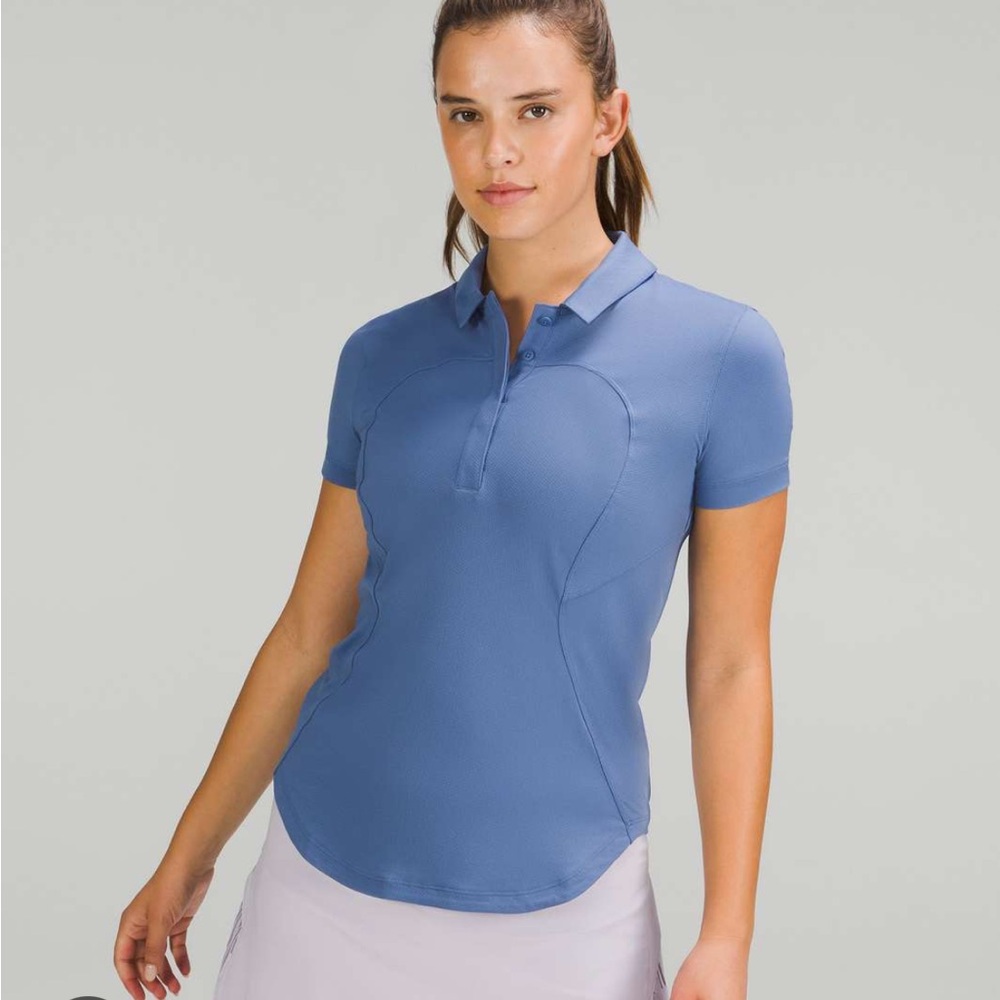lululemon athletica Quick-Dry Short Sleeve Polo in Blue